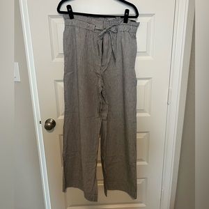 A&F striped wide leg pants | Navy/White